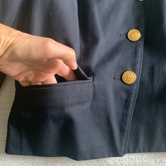 Club Monaco navy jacket with gold buttons size small - Picture 5 of 11